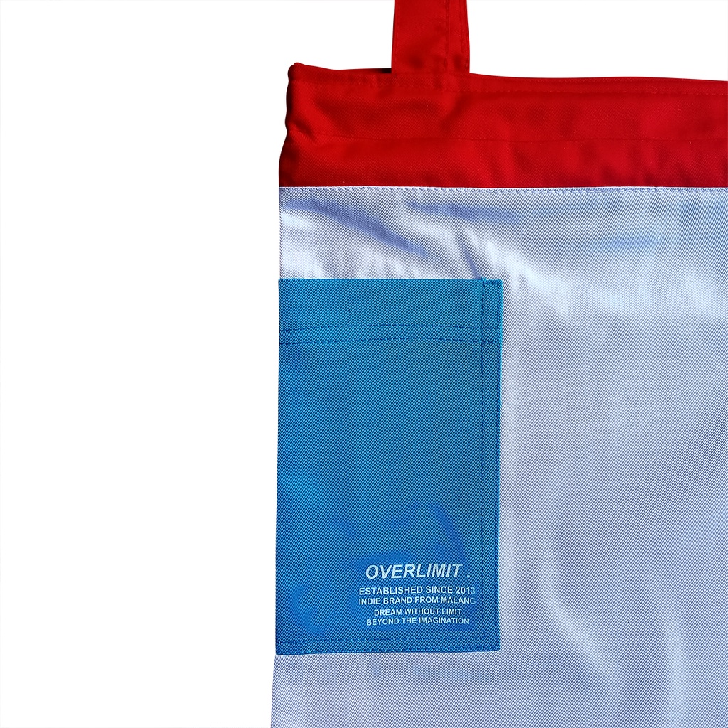 OVERLIMIT COMBINE WHITE TOTEBAG | TAS | TOTE BAG | RESLETING | ZIPPER BAG