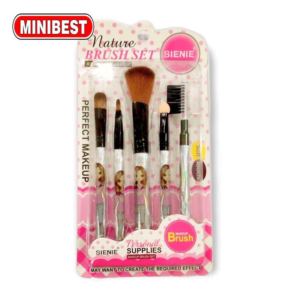 [MB] Kuas Make Up Brush 5pcs/set Kuas Makeup Eyebrow Brush Blush on Brush Eyeshadow Brush Sponge