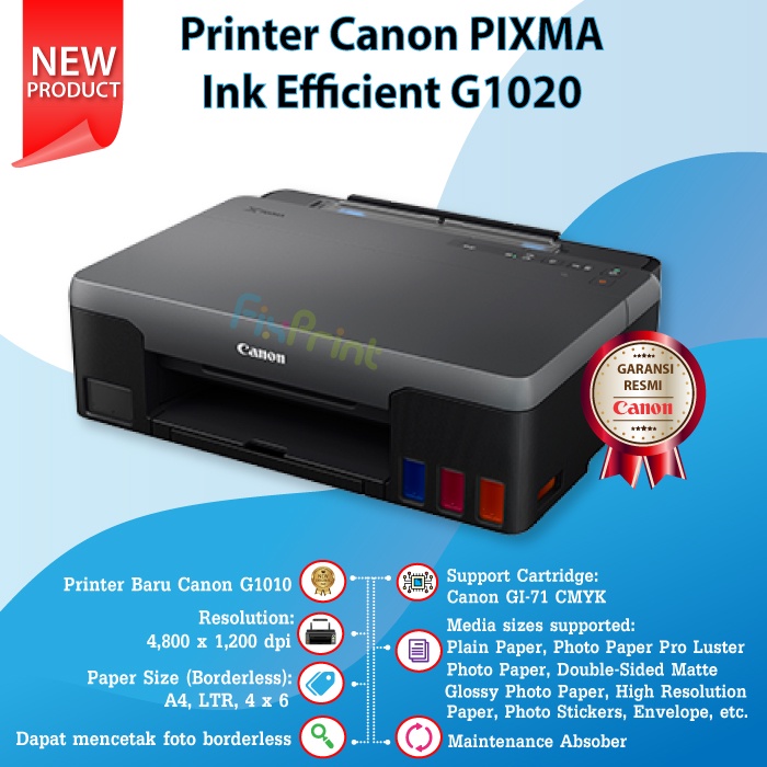 Printer Inkjet Canon G1010 G 1010 G1020 G 1020 Pixma Ink Tank System Infus Gi790 Gi71