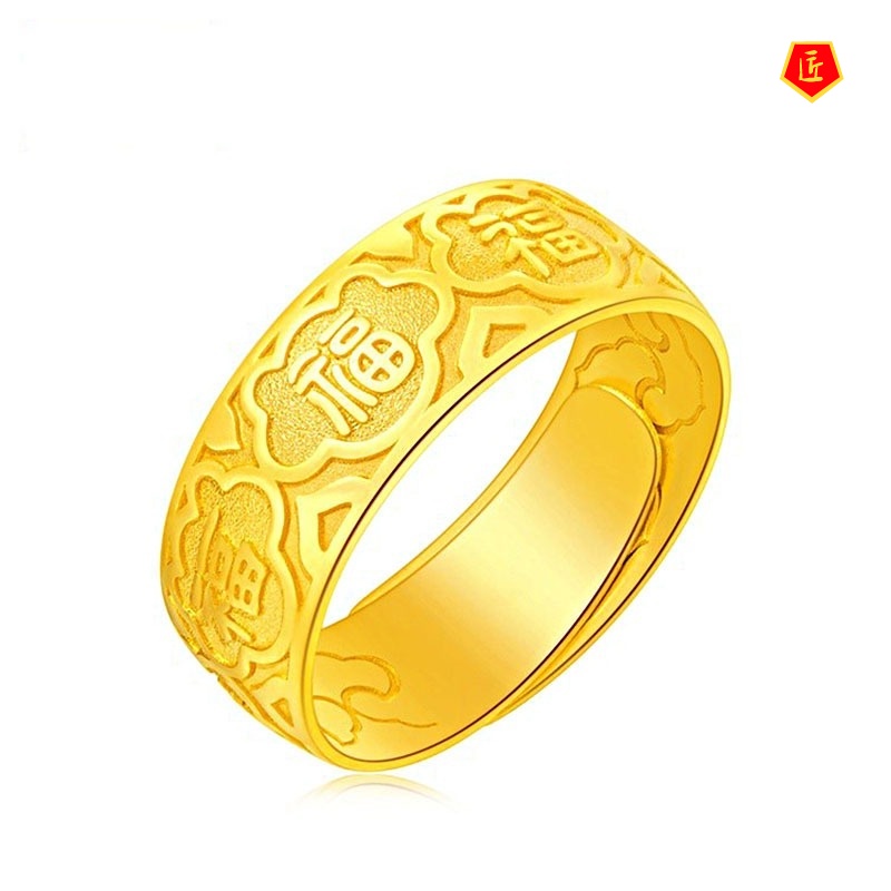 [Ready Stock]Elegant Golden Ring Temperament Personality