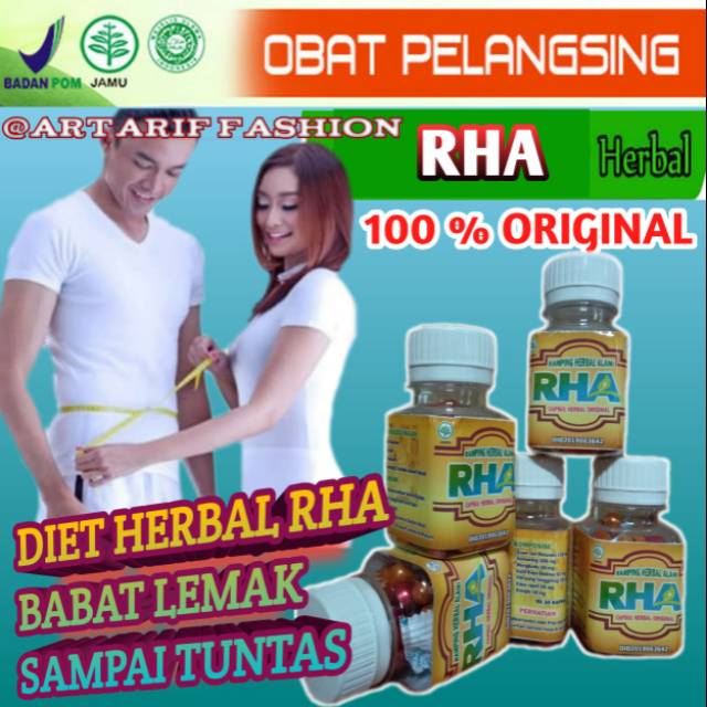 Obat diet RHA Herbal super paket combo 5 botol