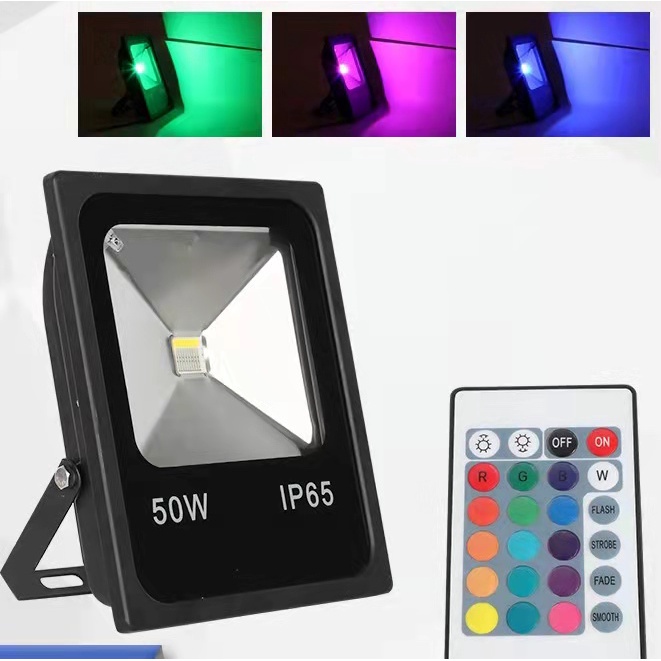 lampu sorot rgb 50w warna warni led tembak cafe