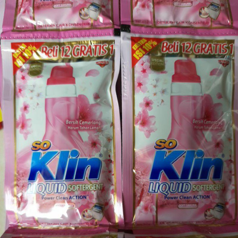 6pcs - Soklin liquid detergent cair softergent sachet