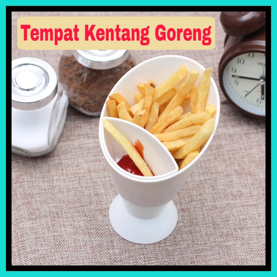 MH - Dipping Cone French Fries - Tempat Cemilan Kentang Wadah Snack Cafe