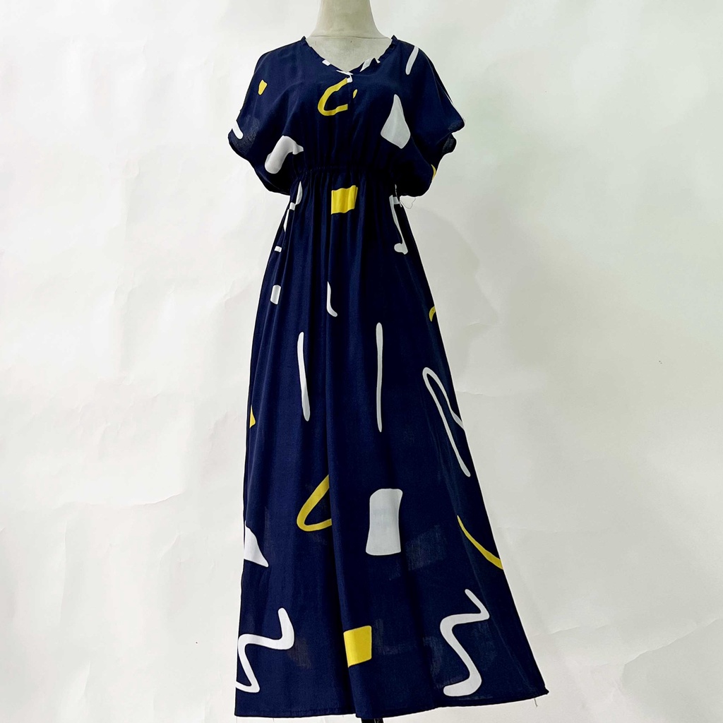 Dress Manohara Bali Panjang Molusca-Atelia Navy