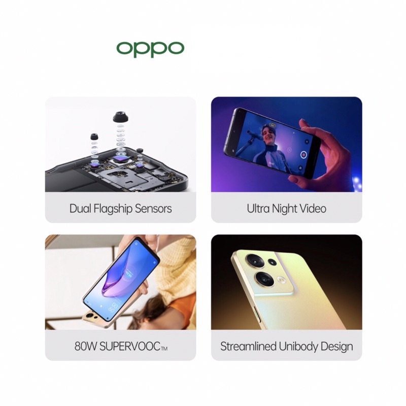 Oppo Reno8 5G | Reno 8 5G [8GB+256GB] Dimensity 1300 | 50MP Triple Camera | 6.4&quot; AMOLED | NFC | 4500mAh Garansi Resmi Oppo 1 Tahun