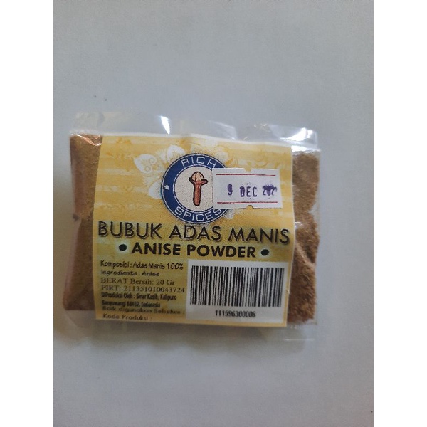 

Bubuk Adas Manis rich 20 gr Anise powder