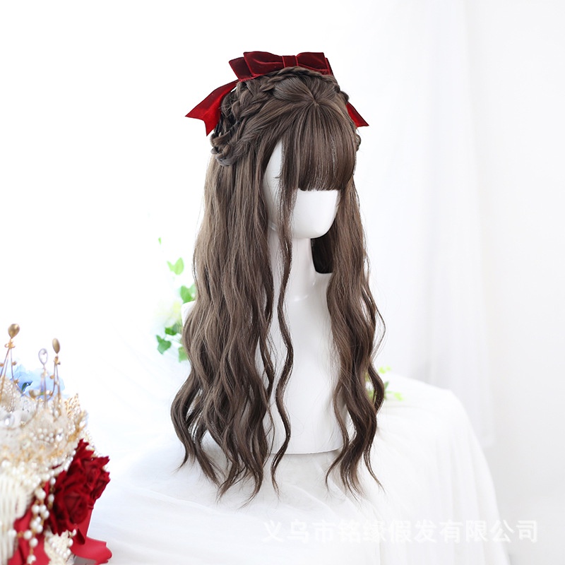 WDA-27 wig daily jepang korea kpop hitam panjang wavy natural rambut palsu