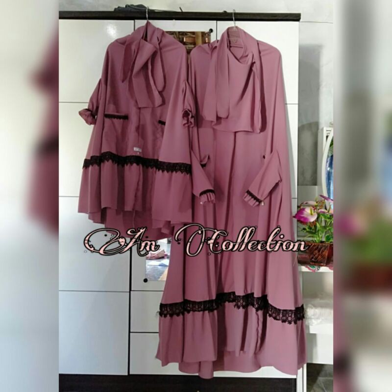 khimar long zipper renda/khimar long couple/khimar couple