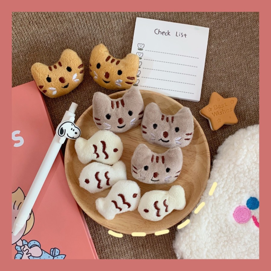 BRP-01 bross pin plush kucing cat neko head kepala kucing cute unik lucu