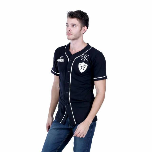 Kaos Pria Kualitas Distro Kaos Baseball Male Pitcher Warna Hitam Original Bandung Ukuran S-XL