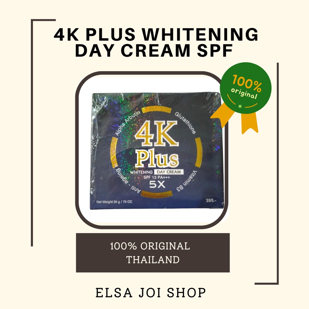 4K PLUS WHITENING DAY CREAM SPF 15 PA+++ 5X - 20 Gr ORIGINAL THAILAND