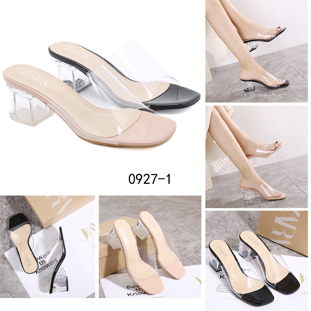 ZR Vinyl Mules With Methacrylate Heels  #0927-1