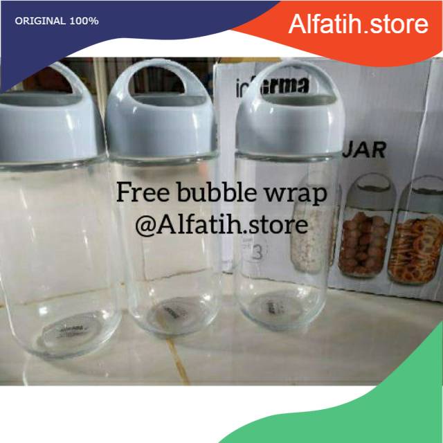 Toples informa 900 Ml Set 3 Pcs / Star Stoples Kaca