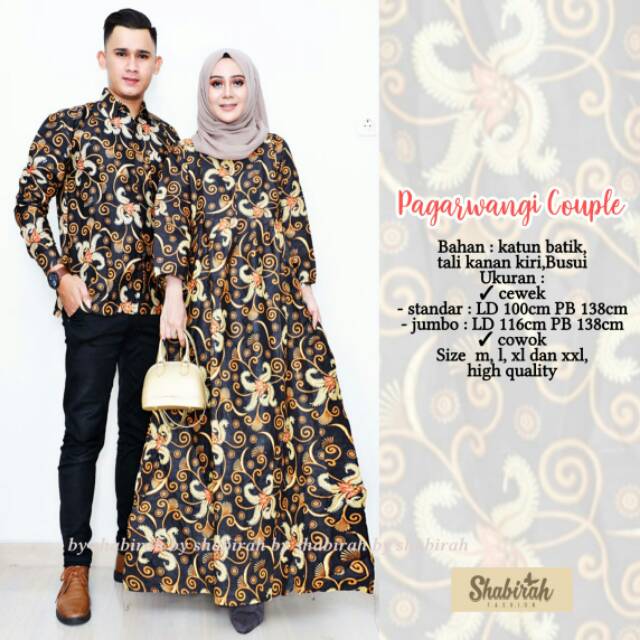 Gamis batik couple suami istri Pagarwati Cp