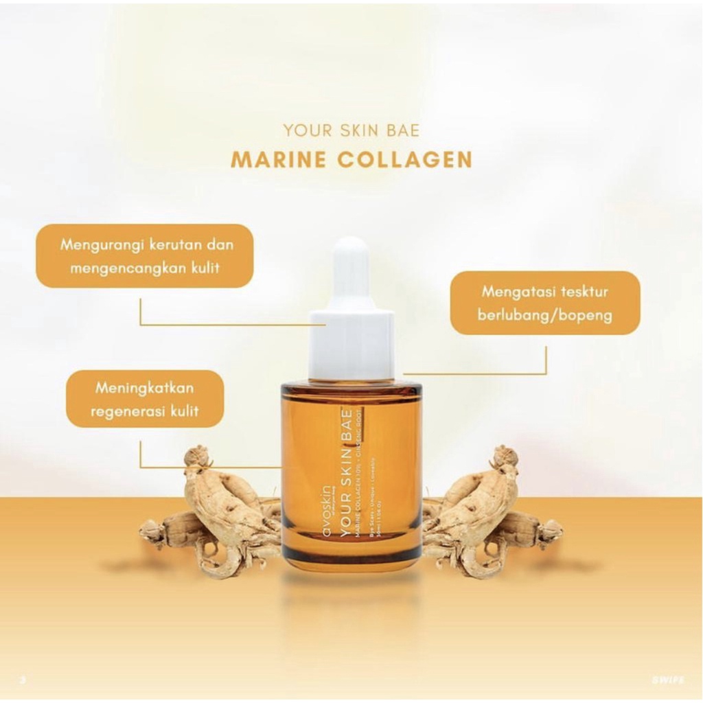 Avoskin Your Skin Bae Marine Collagen 10% + Ginseng Root Serum 30ml