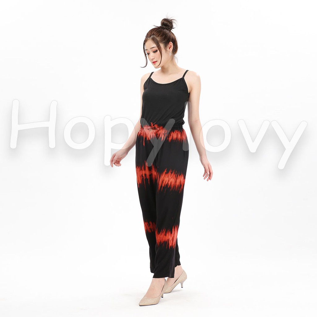 HOPYLOVY SALE - Celana Panjang bahan Katun Wanita Motif Tie Dye Eliana