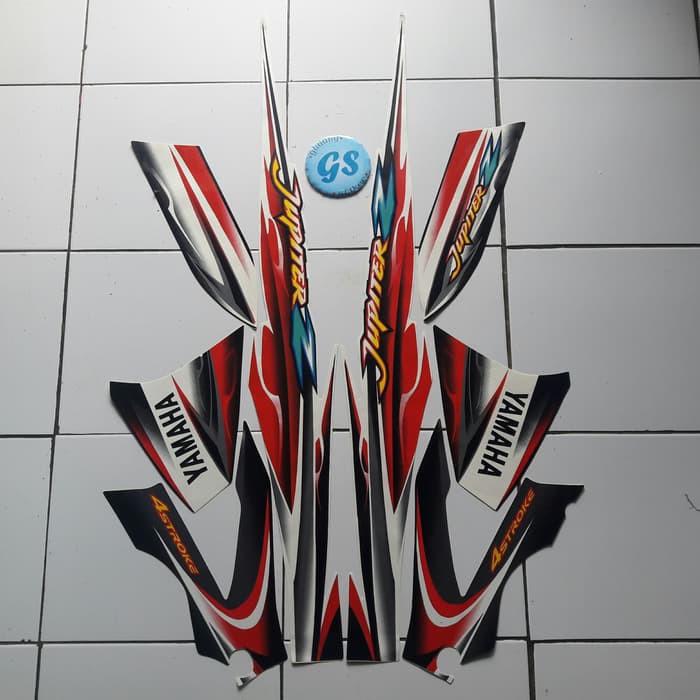 promo striping motor jupiter z 2005 putih-hitam