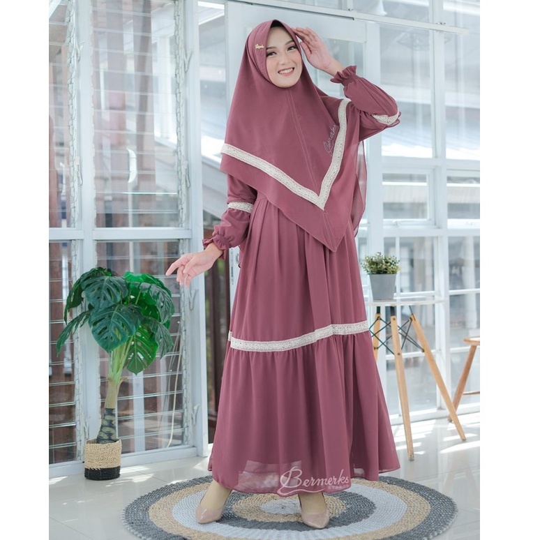 baju gamis wanita dress muslim terbaru Jasmine Syari ORI Bermerks Gamis Ceruty Gamis Bermerks Ga baj