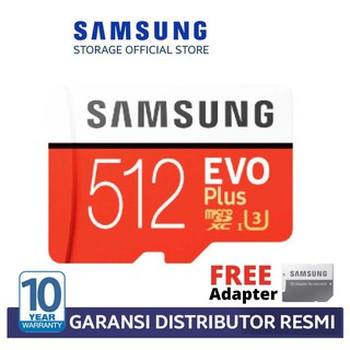 Samsung MicroSD Evo Plus 512GB Memory Card Micro SD Class10 UHS-i + FREE Adapter Garansi RESMI 10thn