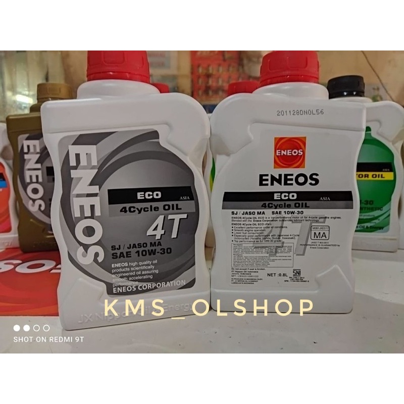 Oli Eneos Eco 4T 4Cycle Oil SAE 10W-30 0.8 Liter Pelumas Mesin motor SJ/JASO MA 800 ml