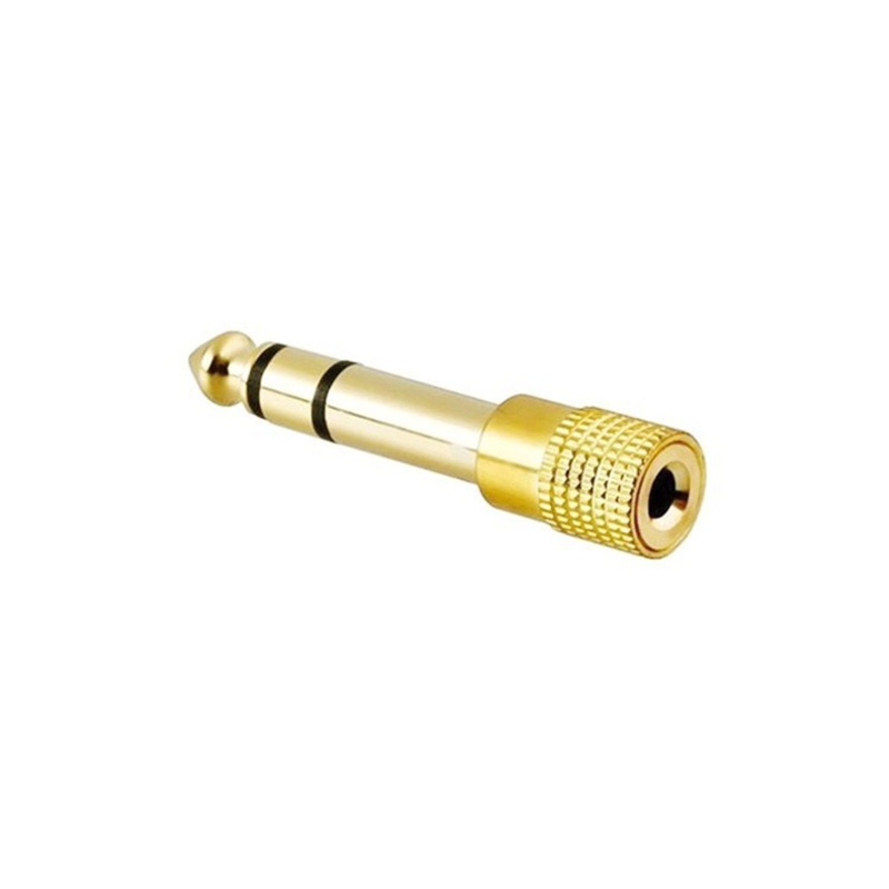 Cre 3pcs Adapter Konektor Jack Audio 6.35mm Male Ke 3.5mm Female Lapis Emas