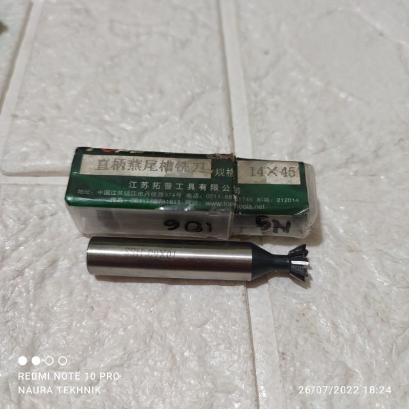 Dovetail 14×45 ekor burung dovetail cutter milling T slot cutter T