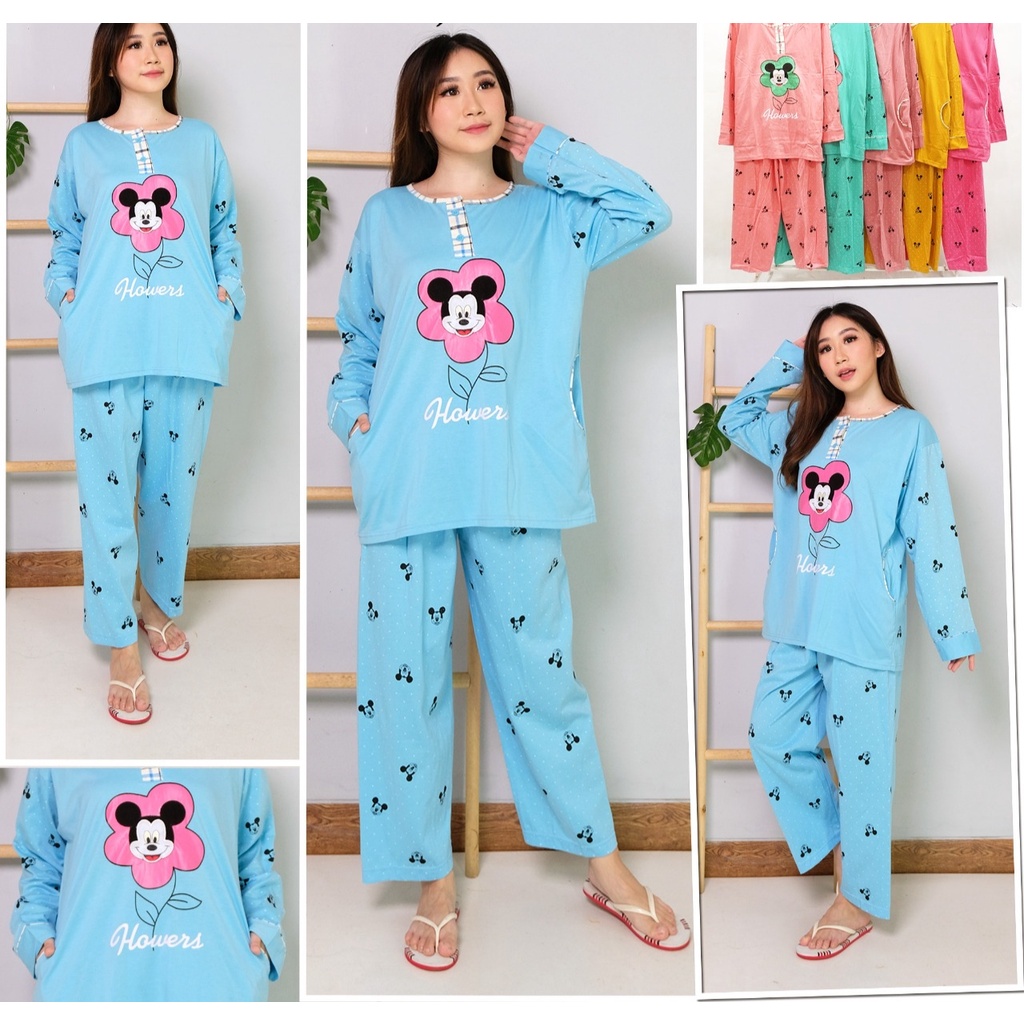 BP004 PP Tessa Jumbo Premium Baju Tidur Wanita Dewasa Bahan Kaos Ukuran Jumbo Karakter Terbaru