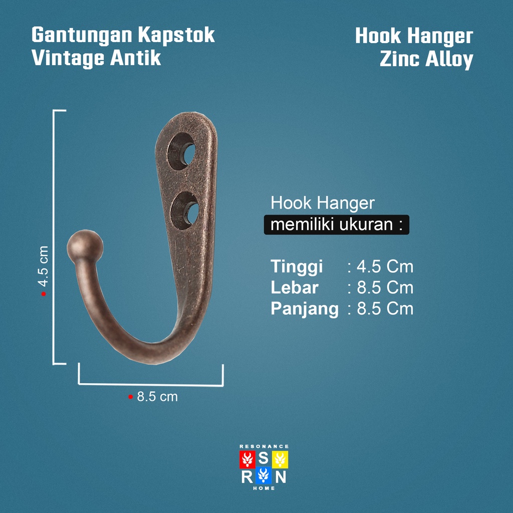 Kapstok Gantungan Baju Topi Antik Vintage / Hook Hanger Resonance Home