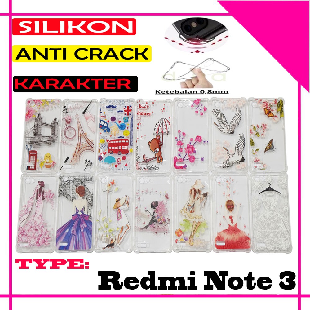 Case Silicone Handphone Xiaomi Redmi Note 3 Kesing Silikon Casing Soft Case Anti Crack HP