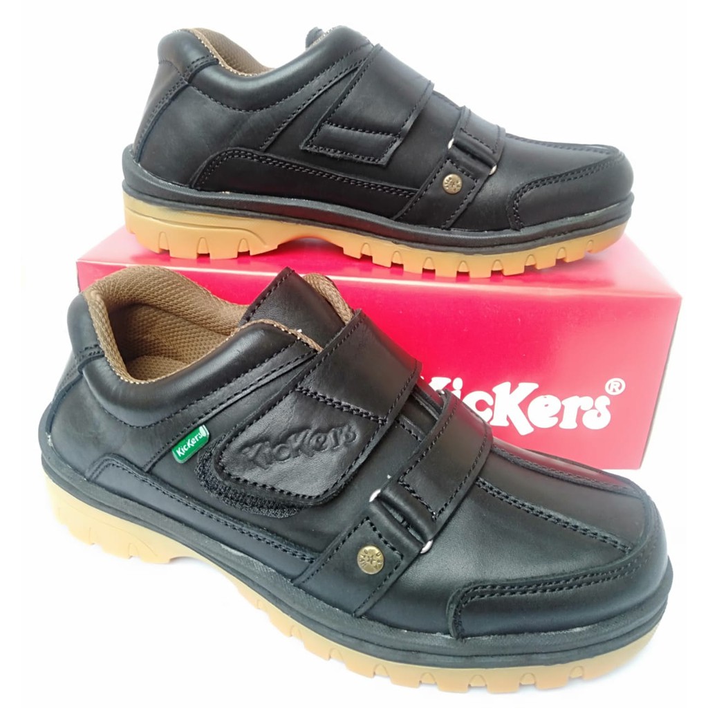 Kickers sepatu pria kulit asli original casual santai kasual slip on tanpa tali terbaru perekatselop