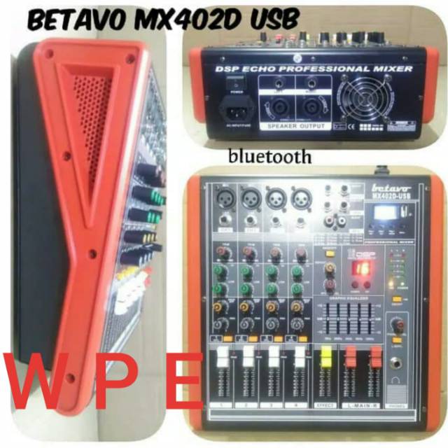 Power Mixer 4 Channel Betavo MX402 USB MX 402