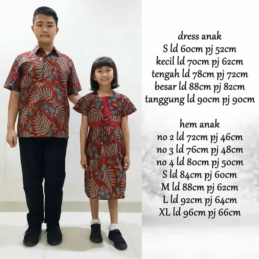 ROSITA SELENDANG MERAH BATIK COUPLE KELUARGA PASANGAN MODERN JUMBO PREMIUM SARIMBIT AYAH IBU ANAK