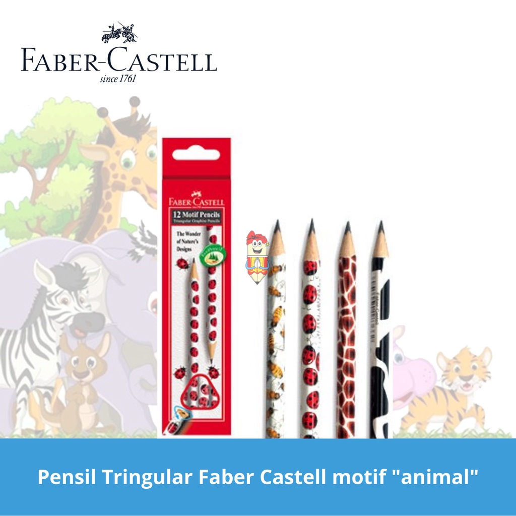 

Pensil 2B segitiga / pencil tringular Faber Castell motif "animal