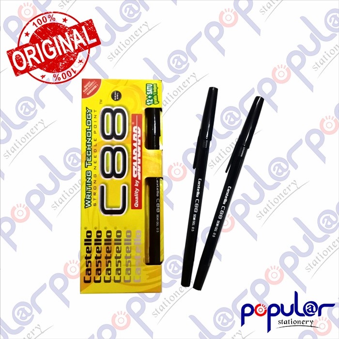 

Ballpoint / Pulpen / Pena Standard Castello C88 - Hitam / Biru