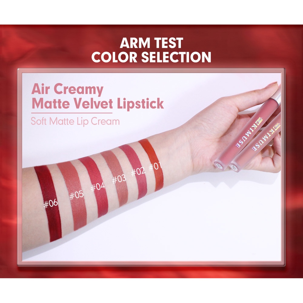 [HARGA PROMO][READY STOCK] Kimuse Air Creamy Matte Velvet Lipstick ORI KMS809 LIP GLOSS LIP TINT