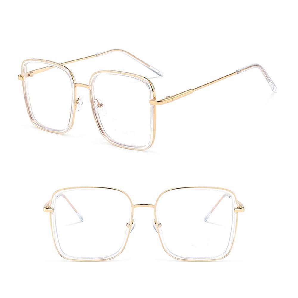 Populer Kacamata Anti Cahaya Biru Cermin Datar Transparan Anti-Cahaya Biru Metal Frame Eyeglasses