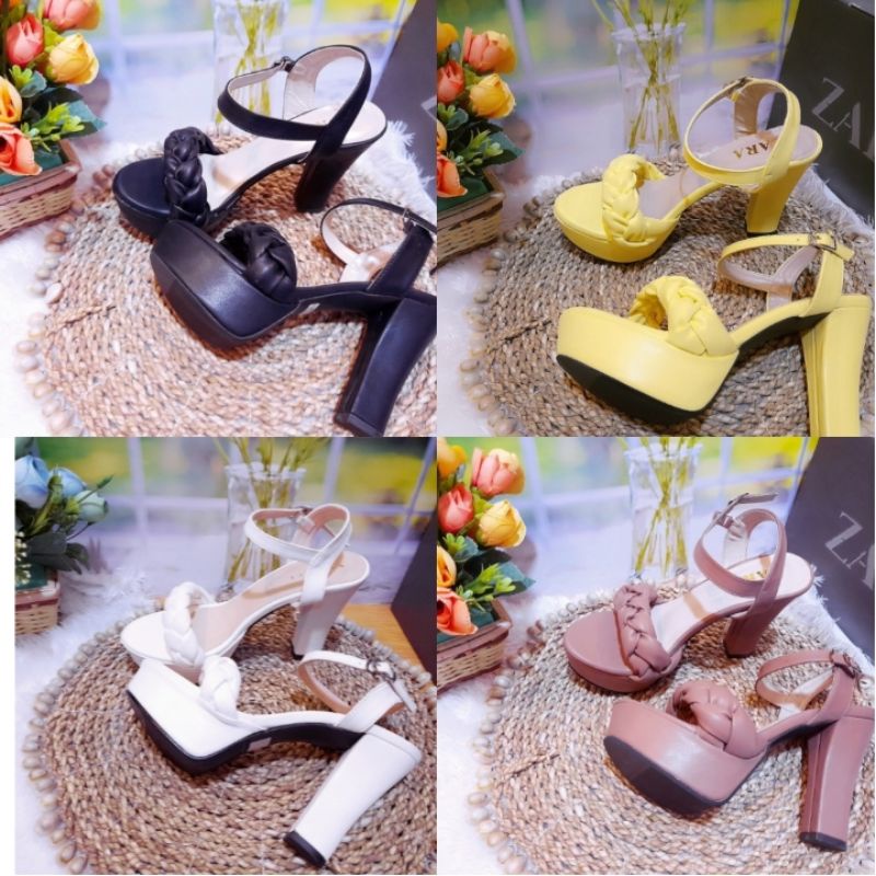 heels zara tali kepang 12cm