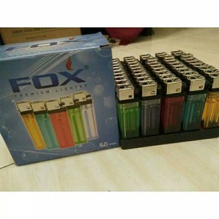 Korek api gas warna polos transparan Premium lightermerek FOX002