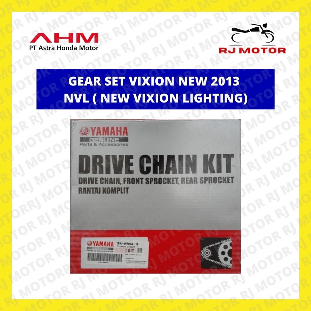 DRIVE CHAIN KIT GEAR SET GERSET VIXION NEW 2013 NVL ASLI YAMAHA