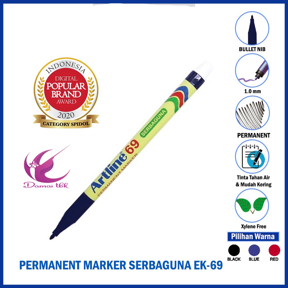 

SPIDOL PERMANEN KECIL Artline EK-69 WATERPROOF SKETCH MARKER PEN / PERMANENT INK