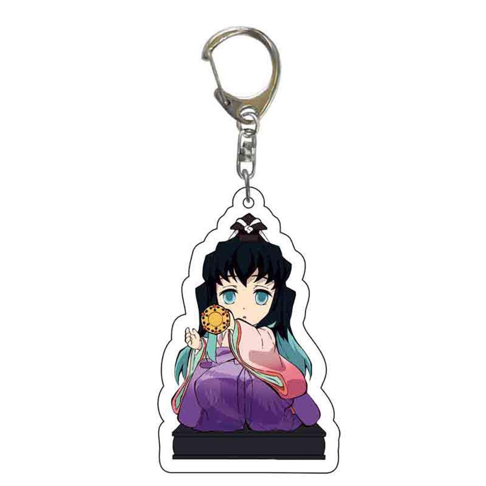 AUGUSTINA Liontin Gantungan Kunci Demon Slayer Tanjirou Model Patung Kimetsu No Yaiba Scultures Kyoujurou Key Ring