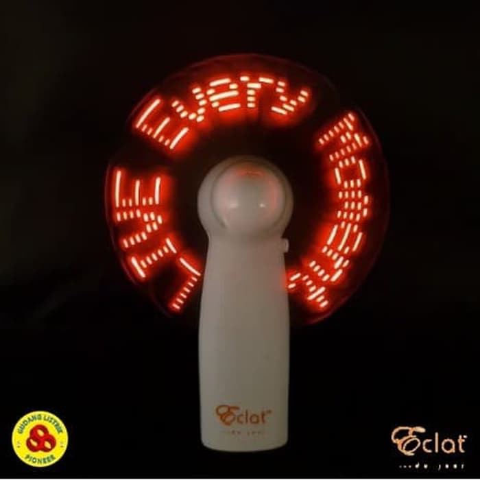 Eclat LED Mini Fan Dengan Pesan Souvenir Pernikahan Happy Wedding