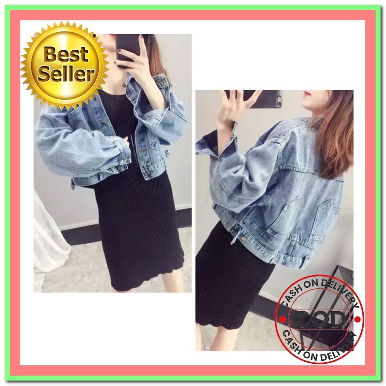 Jaket Jeans Wanita Crop Oversize Jaket Jeans Wanita Jumbo Korea Jaket Jeans Wanita Murah Jaket Levis