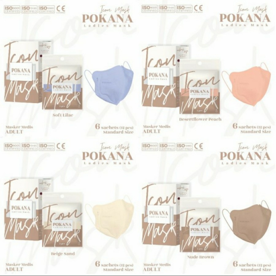 MASKER POKANA ICON MASK MEDICAL SURGICAL FACE MASK DUCKBILL KN95 KF94