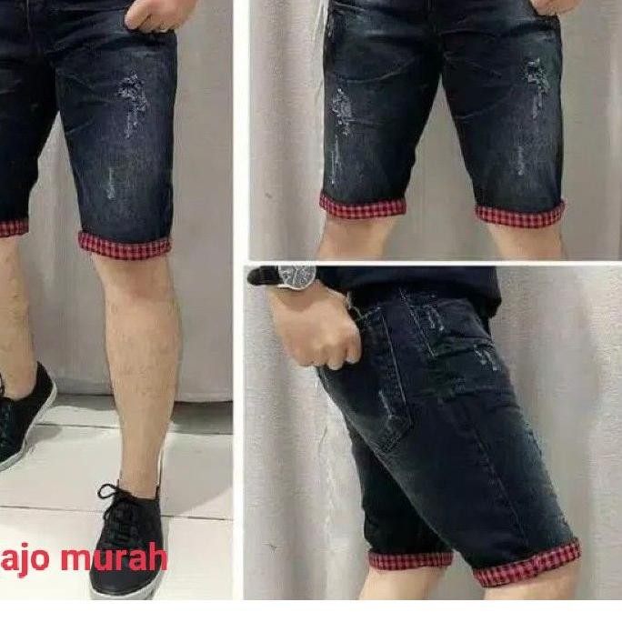 Terlaku 5.5 CELANA JEANS PENDEK SOBEK VLG o(〃＾▽＾)o