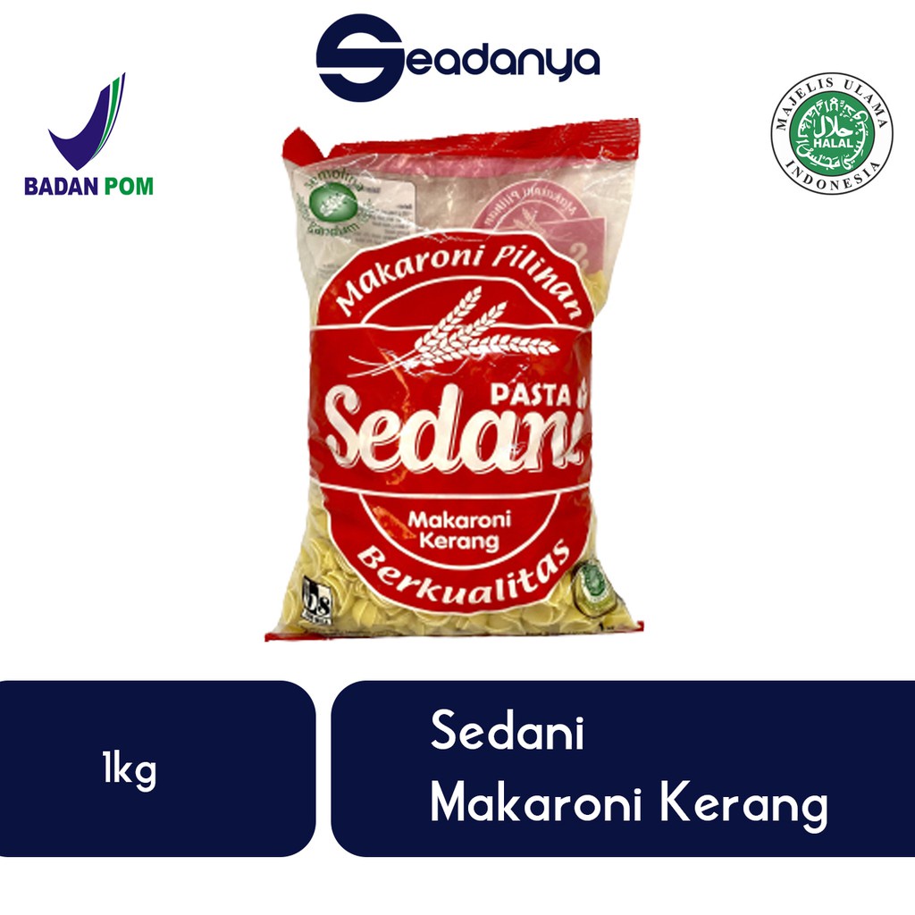 

Pasta Sedani Makaroni Kerang Berkualitas 1kg Makanan Itali - Italian Food - Halal MUI BPOM