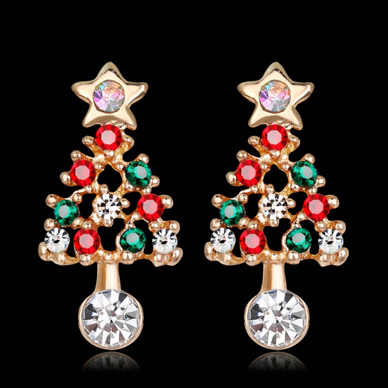 Zzz Stylish Earrings Stud Elemen Natal Perhiasan Decor Santa Claus Anting Posting