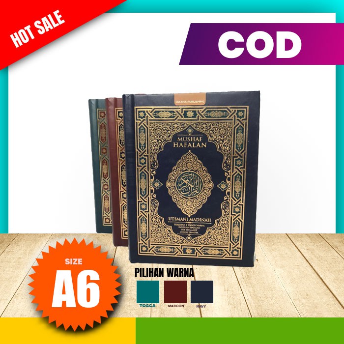 Mushaf Hafalan Utsmani Madinah A6 HC - Alquran Hafalan & Al Quran Terjemah dan Tajwid Warna AQ003