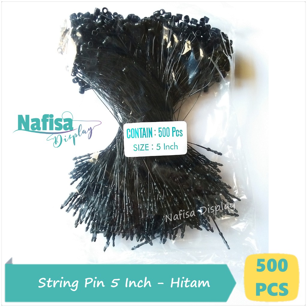 

String Loop Pin Hitam 5 Inch Isi 500 Pcs Arrow Benang Label Tali Hang Tag Nafisa Display SPB